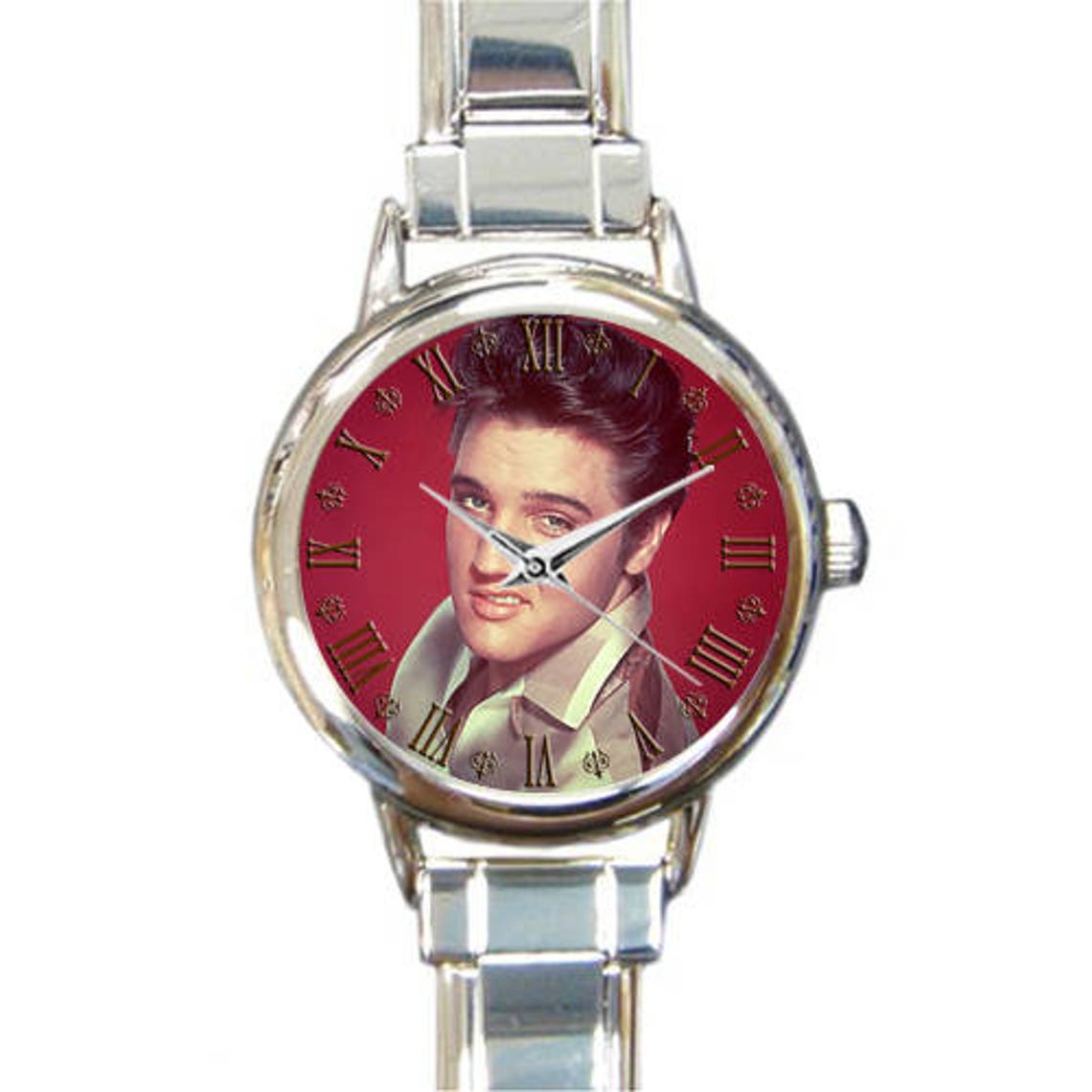 Elvis Presley Watch Rock n Roll Italian Charm Watch Bracelet Etsy