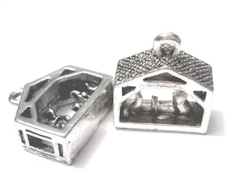 10 pieces 16x14mm Tibetan Silver Bell Alloy Charm Pendants A2339