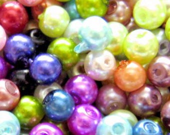 A0972-A 200 pieces 6mm Glass Pearl Beads Cobalt Blue