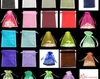 1, 10, 25, 50 or 100 Organza Bags / Jewellery Pouches 9x12cm Various Colours UK