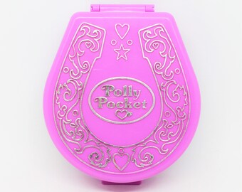 Bluebird Polly Pocket Pony Ridin' Show Horseshoe Compact Vintage Original 90s Retro Collectibles Tested Working Horse Toy