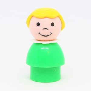 Vintage Fisher Price Original Little People Replacement Green Body Blonde Girl Child Character Figure 1970s-1980s Kid&#39;s Toys