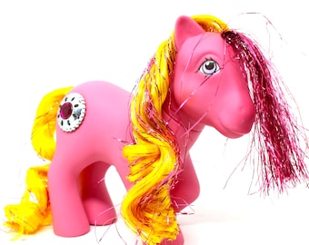 Princess Sunbeam My Little Pony Vintage Hasbro G1 MLP 2nd Second Series Pink Red Yellow Hair Medallion Original 1980s 80s