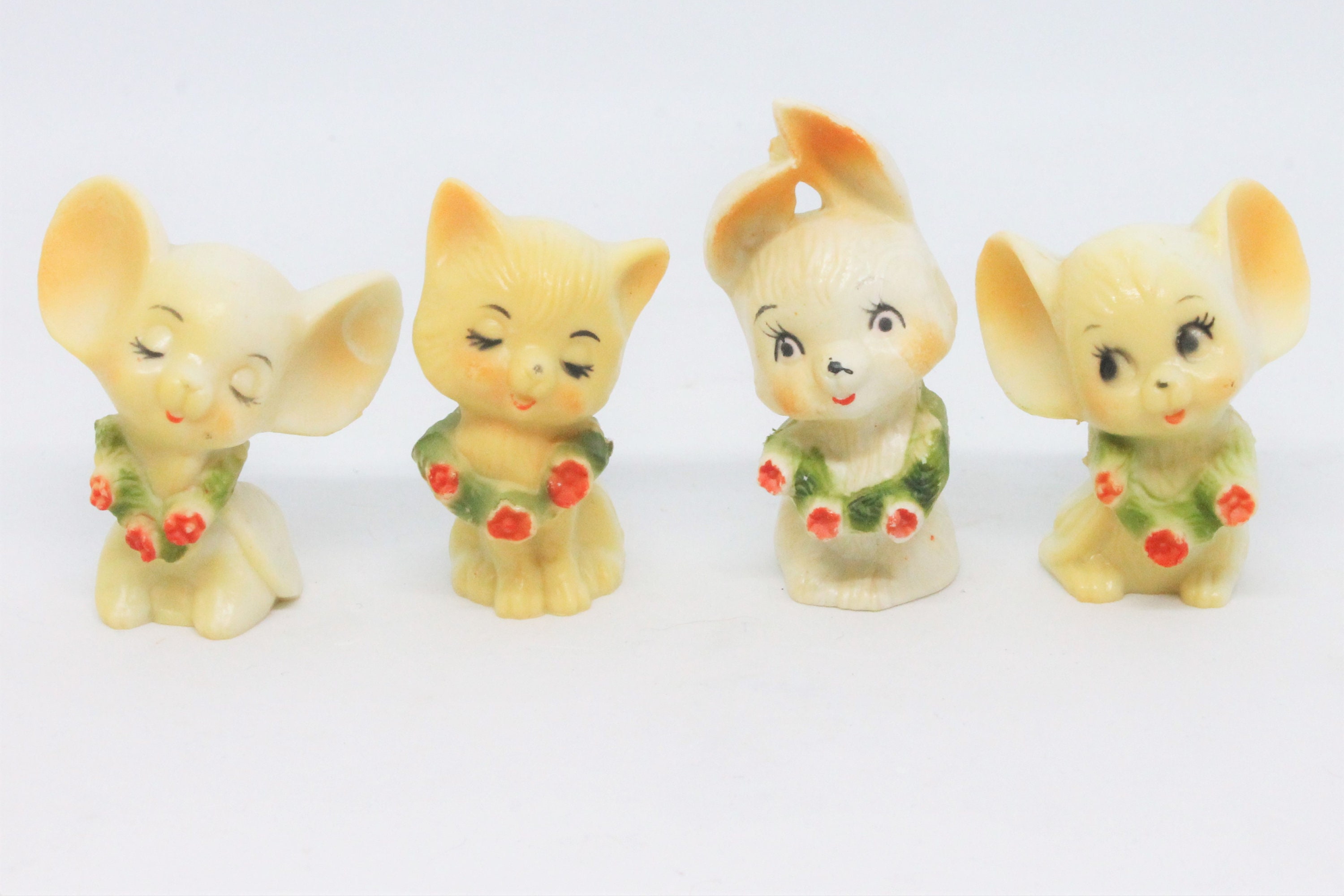 Vintage Kitschy Christmas Animals Kitschmas Mouse Kitten Etsy UK