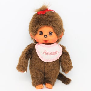 Girl Monchhichi Open Close Eyes Vintage Sekiguchi Mattel With Pink