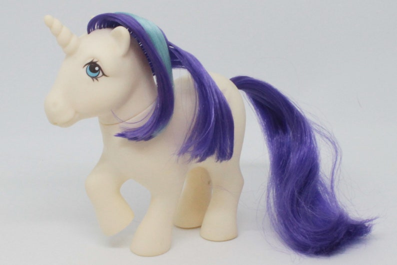 Vintage G1 My Little Pony Mlp Adult Glory Unicorn White Purple Etsy