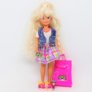 Vintage Polly Pocket Stacie with Outfit Backpack Dolls Shoes Barbie's Sister Whitney Janet Near Complete Original 90s Retro Collectibles