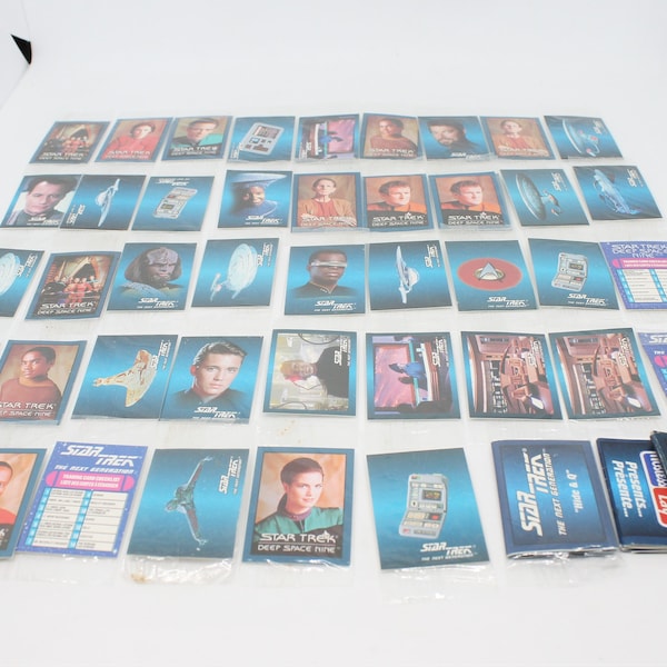 Vintage Star Trek Deep Space Nine The Next Generation Voyager Hostess Potato Chips Premium Cards Posters Lot of 46