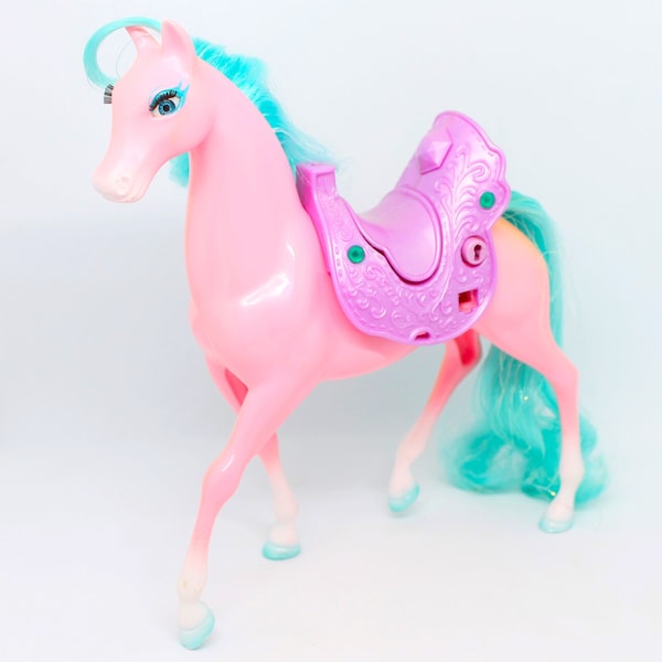 Vintage Tyco Secret Wish Horse Pony Beautystar Beauty Star Pink Purple Blue Aqua Eyelash with Saddle Fancy Fairy Kei