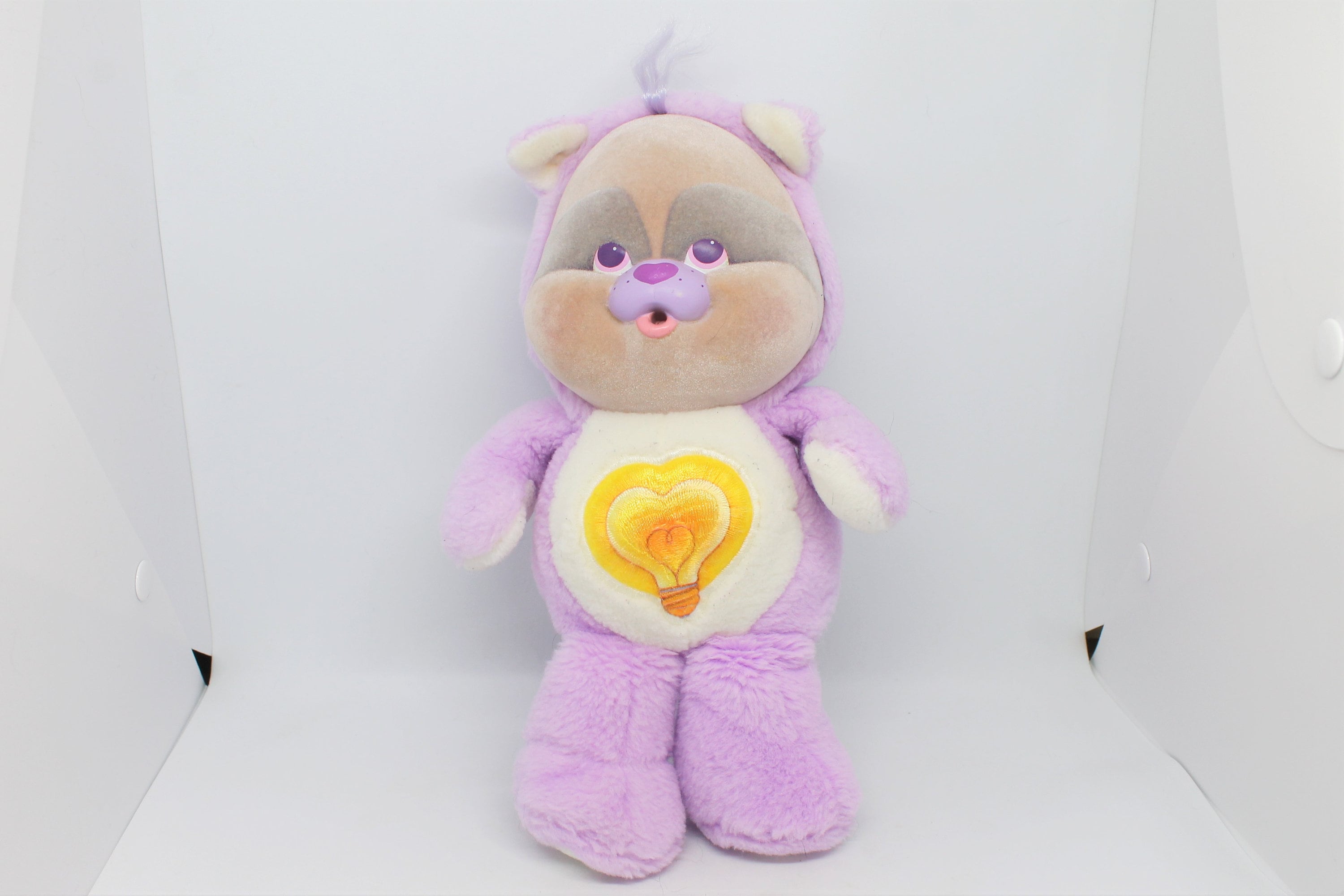 Vintage Kenner Care Bears Plush Bright Heart Raccoon Cub Cubs Baby