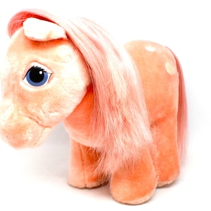 Vintage Hasbro G1 My Little Pony MLP Cotton Candy Softies Plush Stuffed Animal Toy Stuffie Earth Ponies Horse Pink Peach