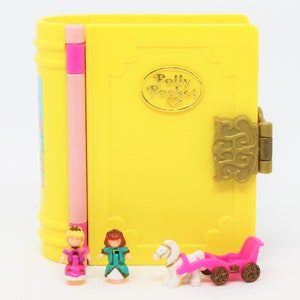 Vintage Polly Pocket Sparkling Princess Palace 100% Complete Yellow Book Compact Playset Original 90s Bluebird Mattel Enchanted Storybooks