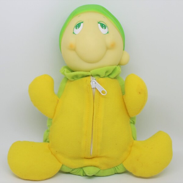 Vintage Glo Worm Turtle Friend SOMA Fakie Fake Knock Off KO Playskool Works Working Rare Glow Light Up Green Yellow Clone Glow in the Dark