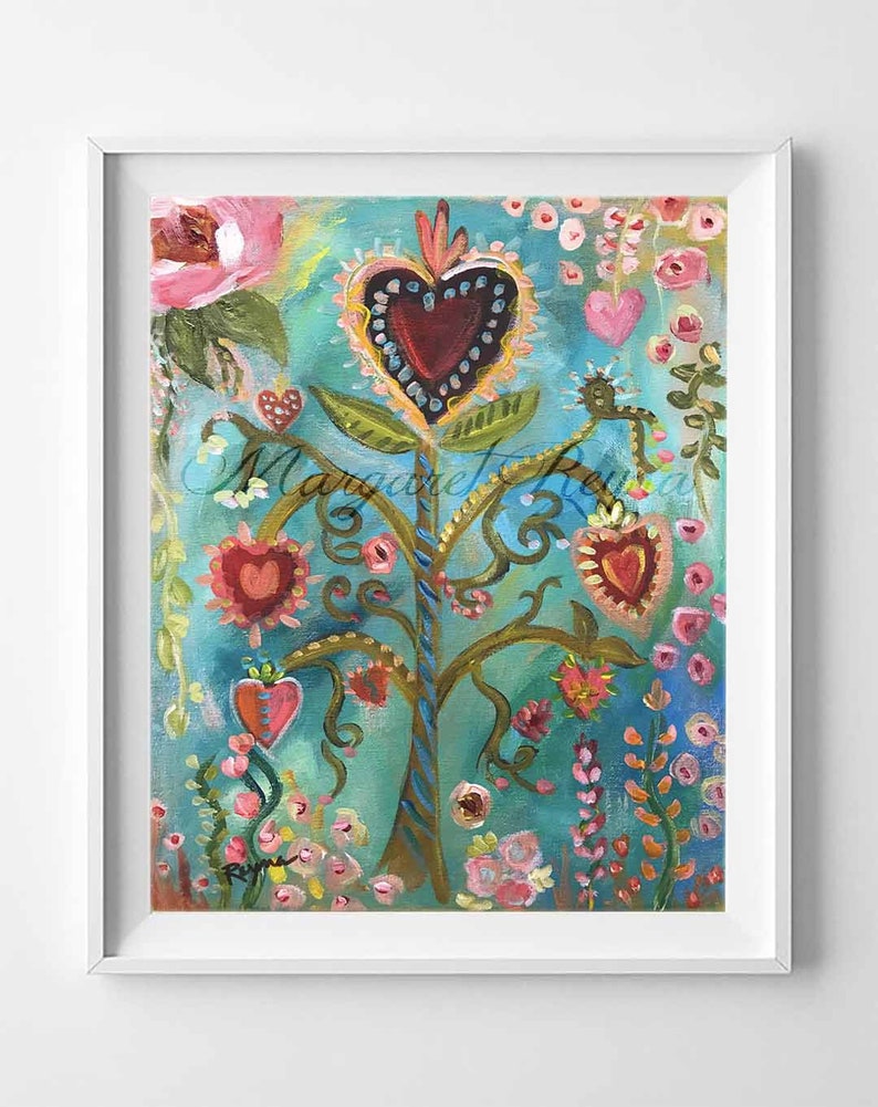 Folk Art Tree of Life Art Print From Original Painting Etsy