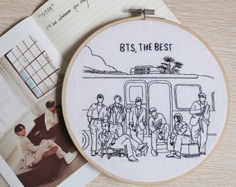 BTS Embroidery Hoop | "The Best" Concept, Handmade Cotton