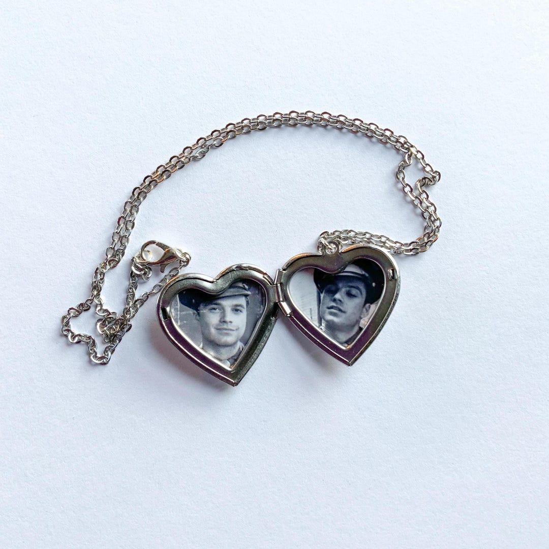 Bucky Keepsake Photo Heart Locket: Silver or Gold