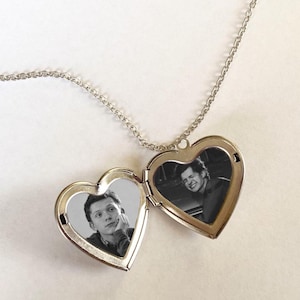 Peter Keepsake Photo Heart Locket: Silver or Gold