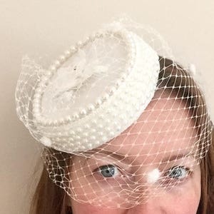 Bridal Pillbox Hat , Wedding, Vintage Inspired,50 display picture 1