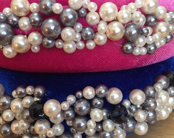 Pearl encrusted velvet headbands