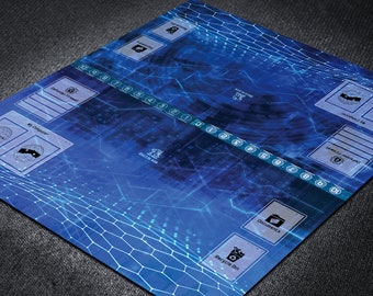 Digimon Card Game Two-Player Playmat – Custom Desktop Field Zones, Digital World Gaming Mat, Organized TCG Layout