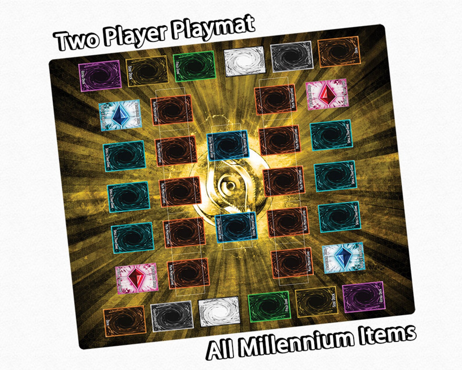 2Player YuGiOh Playmat with Zones Seven Large Card Game Mat Etsy