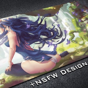 Große Gaming Schreibtischmatte mit Lucina aus dem Fire Emblem Awakening Spiel, NSFW Gift erweitertes Mousepad, Sexy Girl Schreibtischsetup doppelseitige Spielmatte