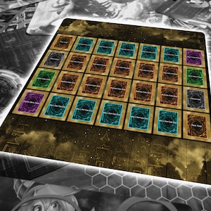 Tapete de juego de duelo clásico de YGO para 2 jugadores con zonas de campo en formato Goat para duelos tradicionales, tapete de juego de cartas de la vieja escuela grande para el rey de los juegos