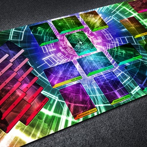 Tapete de juego Gate Ruler TCG con zonas de campo personalizadas para todas las facciones, tapete de juego de cartas para un jugador para juegos organizados en una variedad de colores