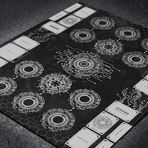 Tapis de jeu Vanguard personnalisé pour 2 joueurs avec disposition du terrain DivineZ pour une stratégie de combat organisée du JCC, tapis de jeu de cartes personnalisé pour zones de jeu Cardfight