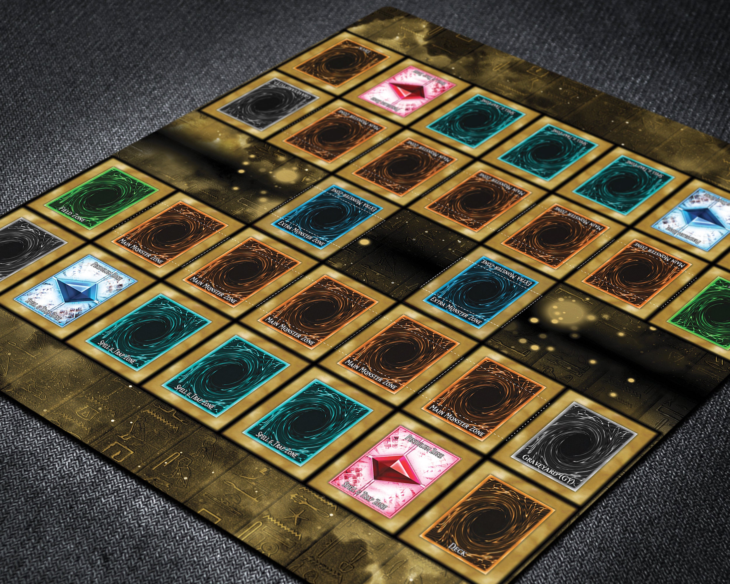 2-player YGO Playmat With Classic Master Rule Field Zones