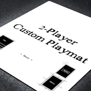 Tapis de jeu personnalisé 2 joueurs avec zones de terrain du JCC, double tapis de jeu de table 24 x 28 pour jeux de cartes à collectionner, accessoire de bureau recto-verso pour jouer