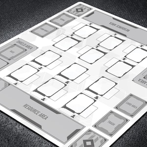 Tapis de jeu minimaliste Gundam pour 2 joueurs avec zone d'apprentissage pour débutants conçue pour un meilleur déroulement du jeu JCC et un gameplay organisé