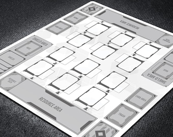 Minimalist 2Player Gundam Card Game Playmat with Beginner Learn to Play Field Zones Designed for Better TCG Game Flow and Organized Gameplay