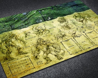 KeyForge Playmat for House Untamed – Large Game Mat with Card Zones, Chain Tracker, Archon Layout & Forest Witch Artwork