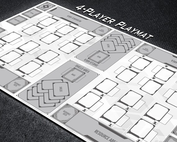 4-player Team Battle Gundam Card Game Mat With Field Playzones for