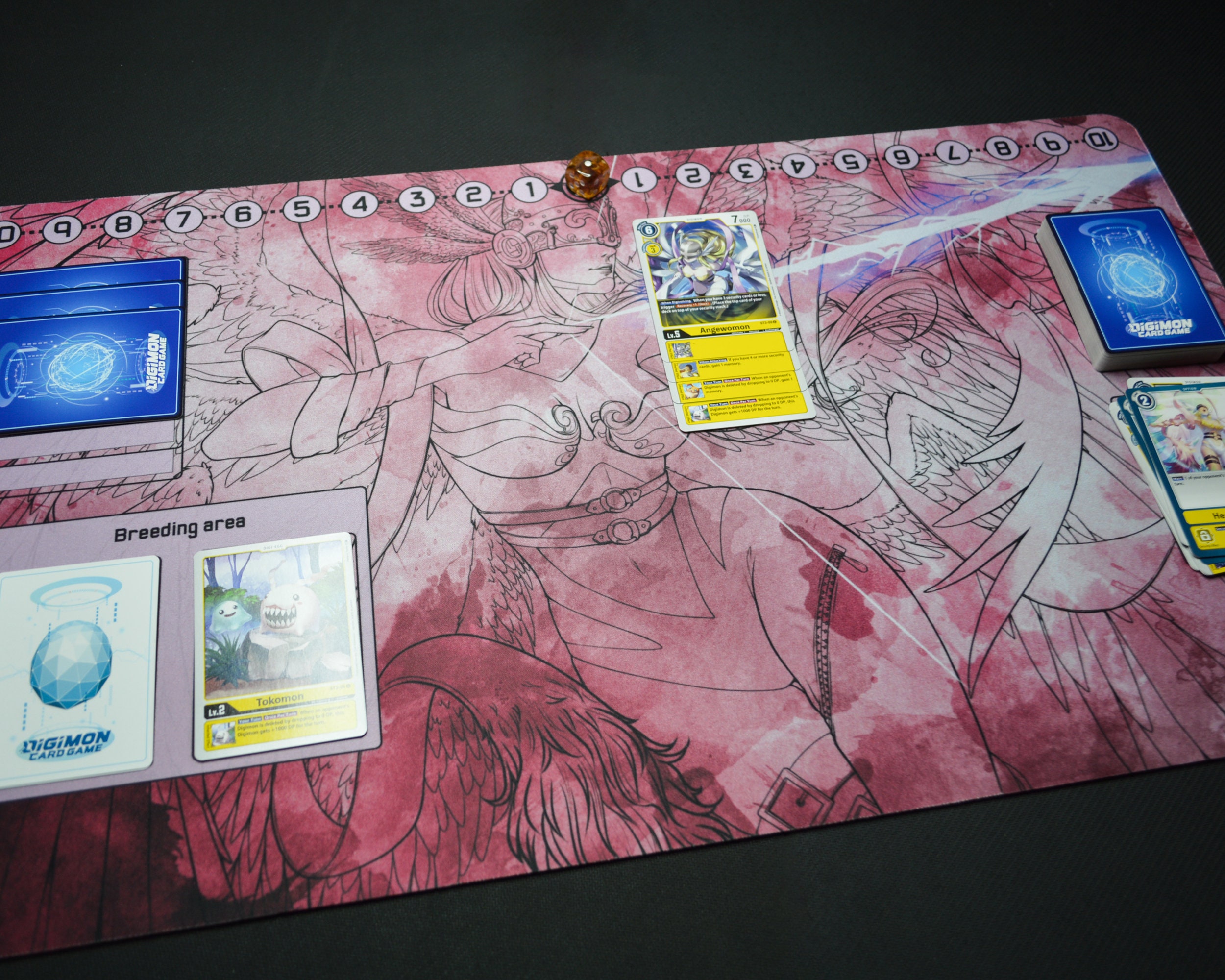 Digimon TCG Playmat Angewomon Card Game Mat with Custom Field Etsy