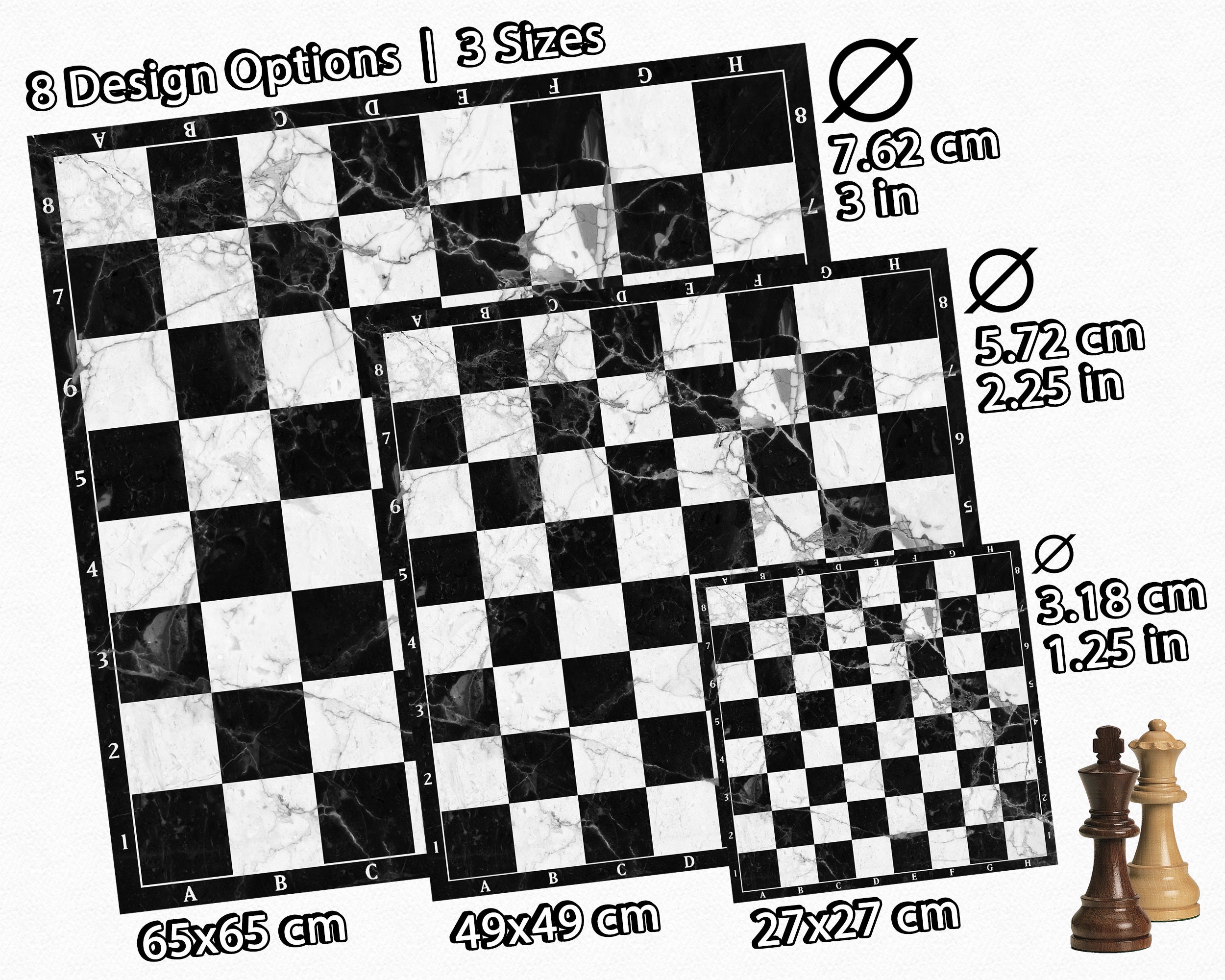 Klassisches Schachbrett gedruckt als Spielmatte | Etsy