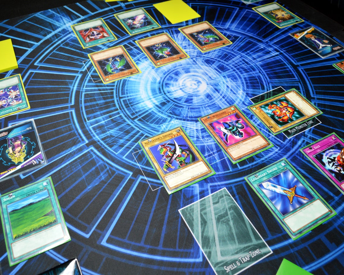 Twoplayer Yugioh Card Game Mat With Custom Speed Duel Field Etsy