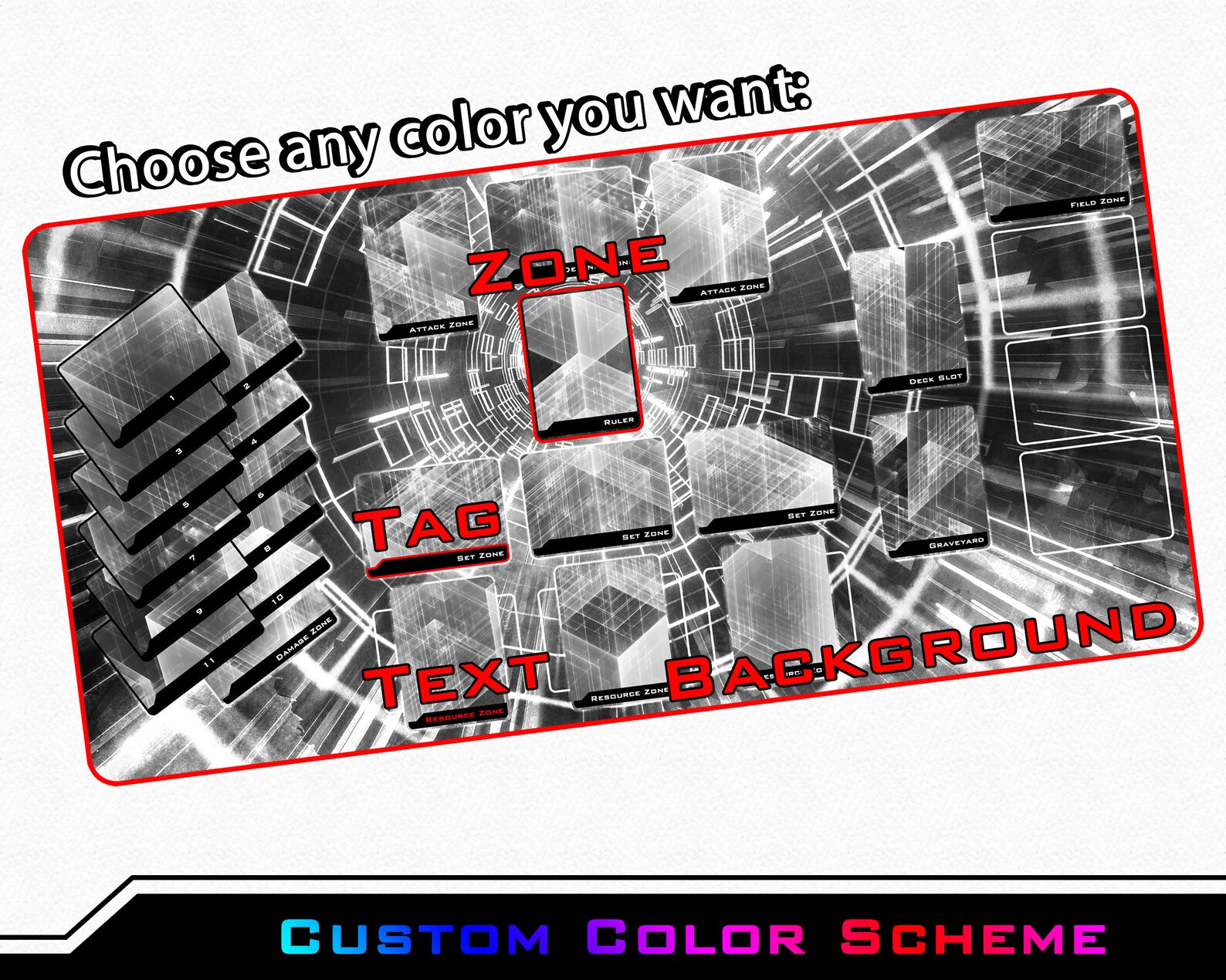 Gate Ruler TCG Playmat With Custom Field Zones for All - Etsy