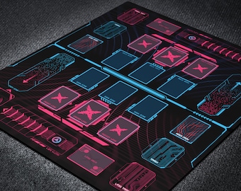 Wixoss Card Game Custom Playmat with Organized Playzones for 2-Player Selector Battles, Gaming Tabletop Mat with TCG Playing Field Zones