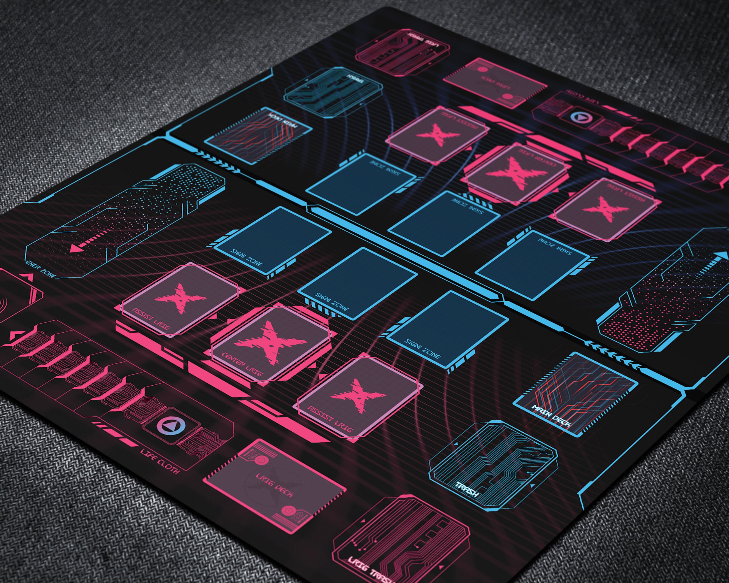 Wixoss Card Game Custom Playmat With Organized Playzones for 2
