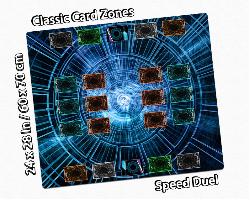 TwoPlayer YuGiOh Card Game Mat with Custom Speed Duel Field Etsy