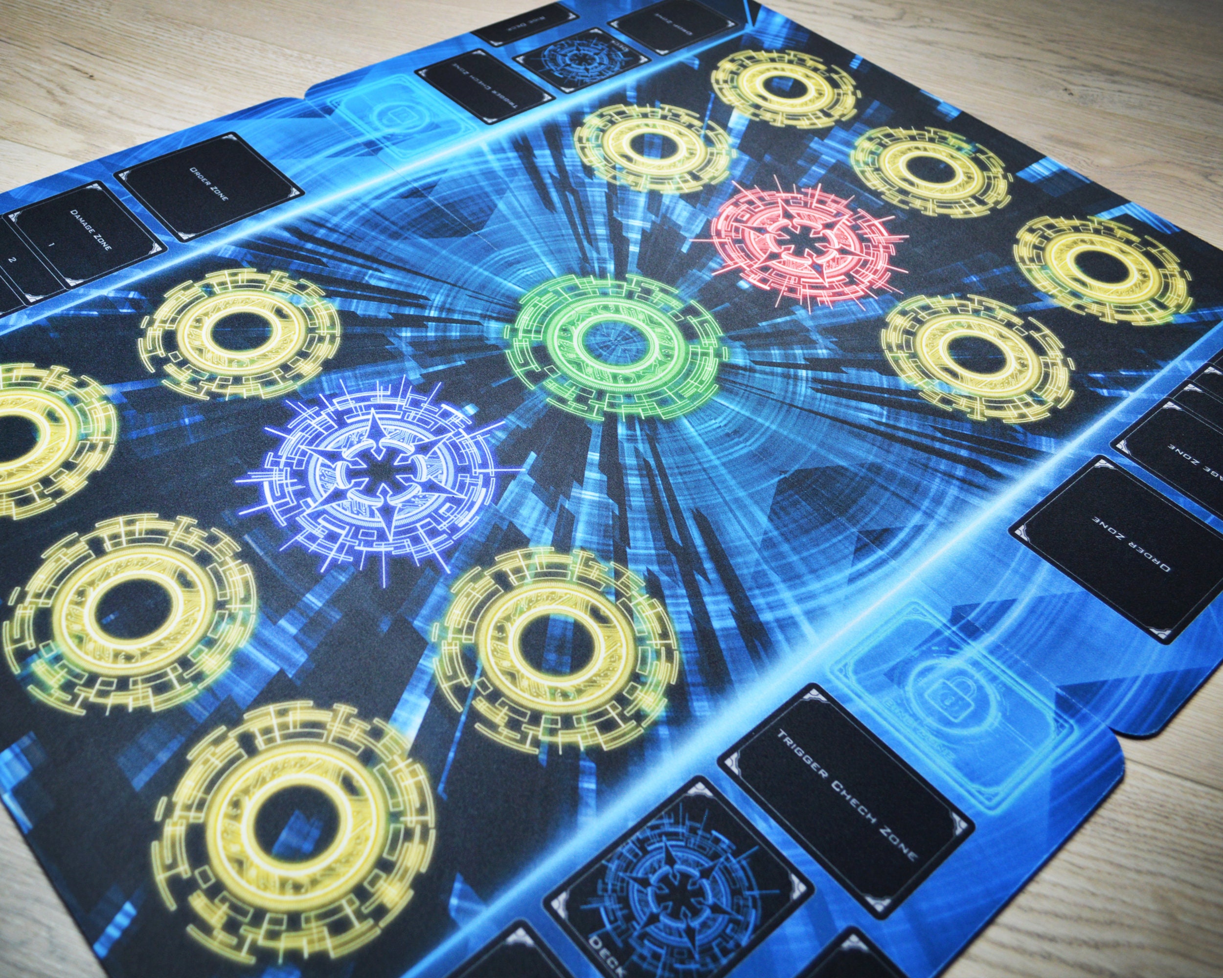 GMC Deluxe 2 Player CARDFIGHT!! Vanguard TCG Stadium Mat Board Playmat with  Vanguard, Rear Guard and Guardian Circles 