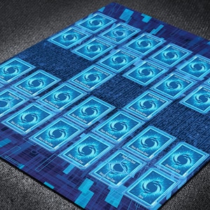 YGO Game Playmat with DSOD Anime Field Zones for 2-Player Dimension Card Gameplay, Custom Gaming Tabletop TCG Master Duel Mat with Two Sides