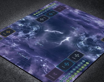 Shadowverse Card Game Playmat with Beginner Field Zones for 2-Players to Evolve your TCG Gameplay Tabletop Accessory, Large 24x28 Custom Mat