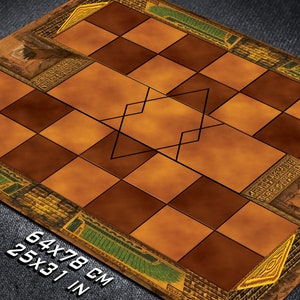 Grote TCG Classic YGO-speelmat voor 2 spelers met Forbidden Memories-kaartspelveldzones in oude Egyptische stijl voor duels in geiten- of masterformaat