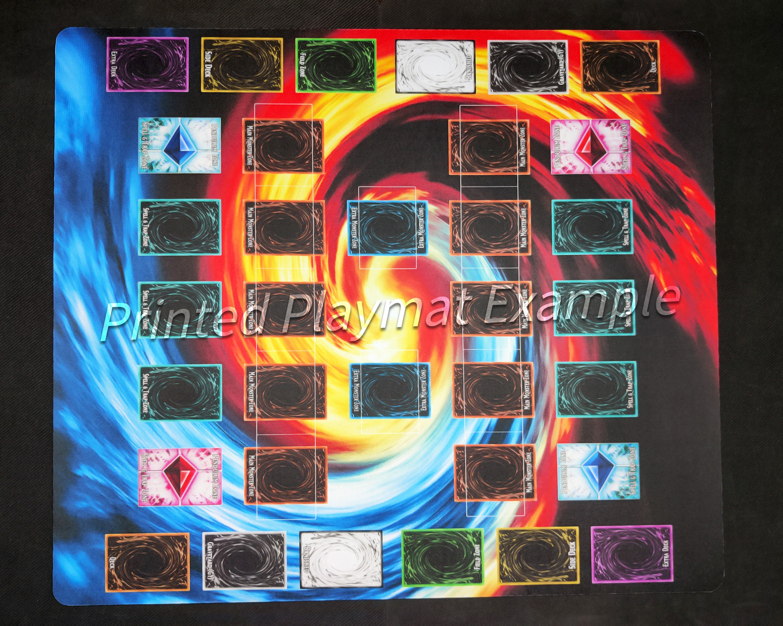 2Player YuGiOh Playmat with Custom Master Duel Field Card Etsy