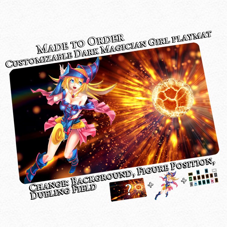 Dark Magician Girl Playmat YuGiOh Custom Playmat Trading Etsy