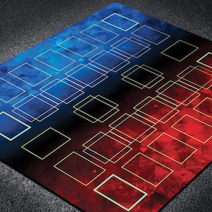Tapis de jeu professionnel pour jeu de cartes YGO pour 2 joueurs avec zones de terrain personnalisées minimalistes TCG prêtes pour le tournoi pour un duel en ligne compétitif en direct