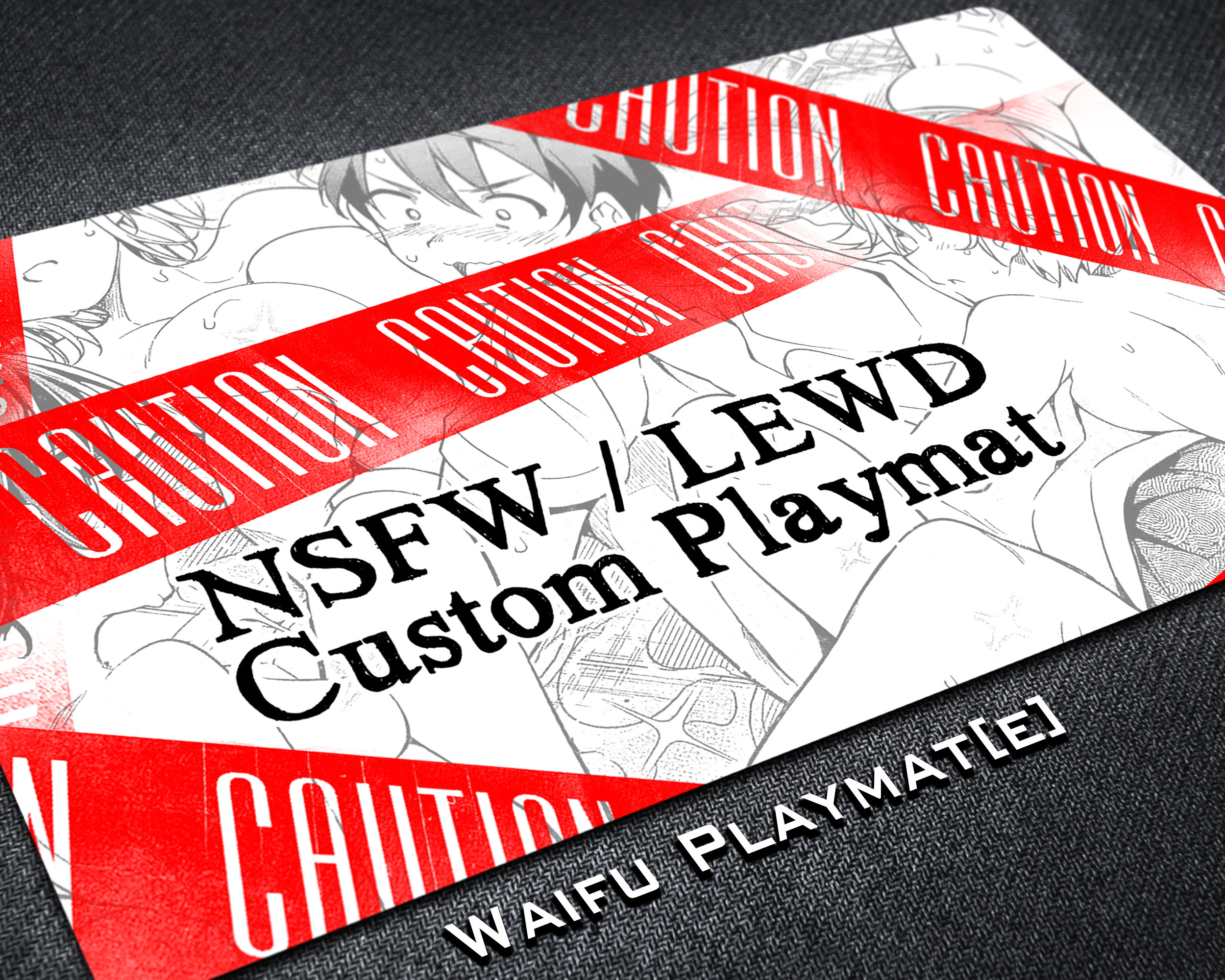 Waifu Material Anime Sexy Ecchi Girl Custom NSFW Playmat for Otaku, LEWD BDSM Desk Mat, Mature Content Erotic Fantasy Furry Mousepad